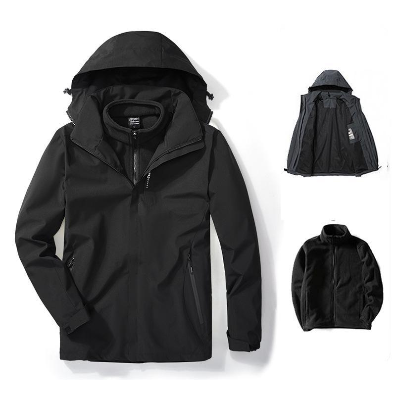 J29【新品】ジャケットとフリースのセット 登山服 ブラック Lサイズ メンズ