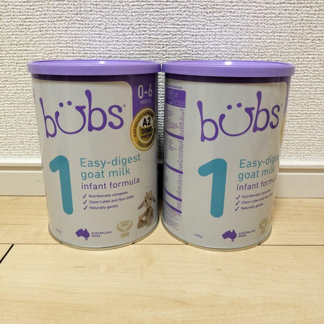 【小缶400g】バブズ　bubs　ヤギミルク　0-6ヶ月　ゴートミルク1　2缶