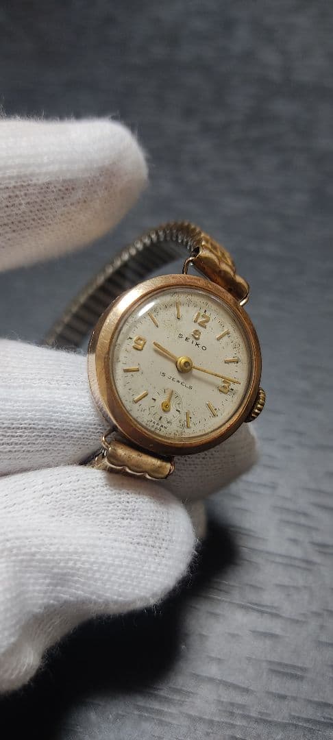 割り引き ヴィンテージ SEIKO セイコー 時計 K18刻印 ケース スモセコ