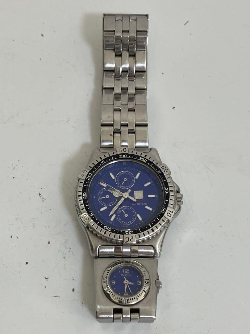 ELGIN エルジン FK-990E クォーツ腕時計 クロノグラフ 200m防水