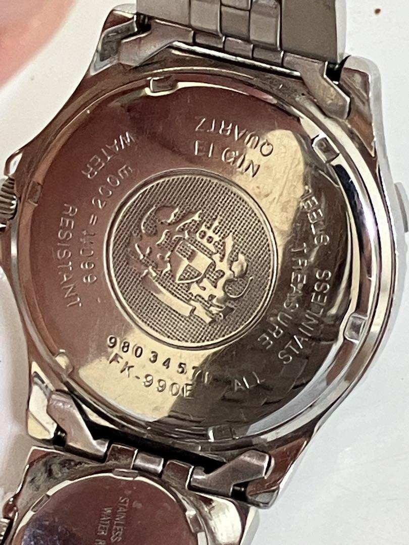 ELGIN エルジン FK-990E クォーツ腕時計 クロノグラフ 200m防水