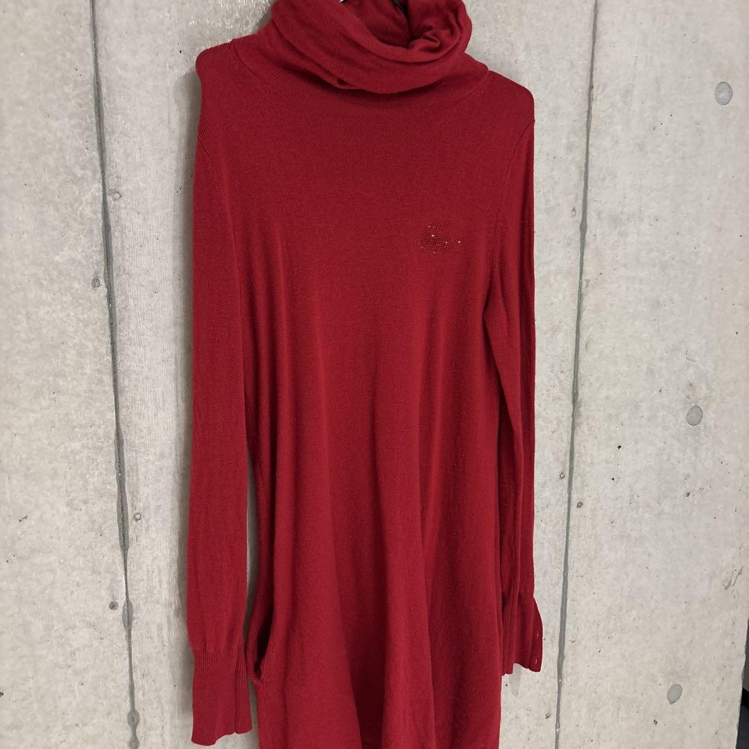 LACOSTE タートルネックチュニック レッド 34