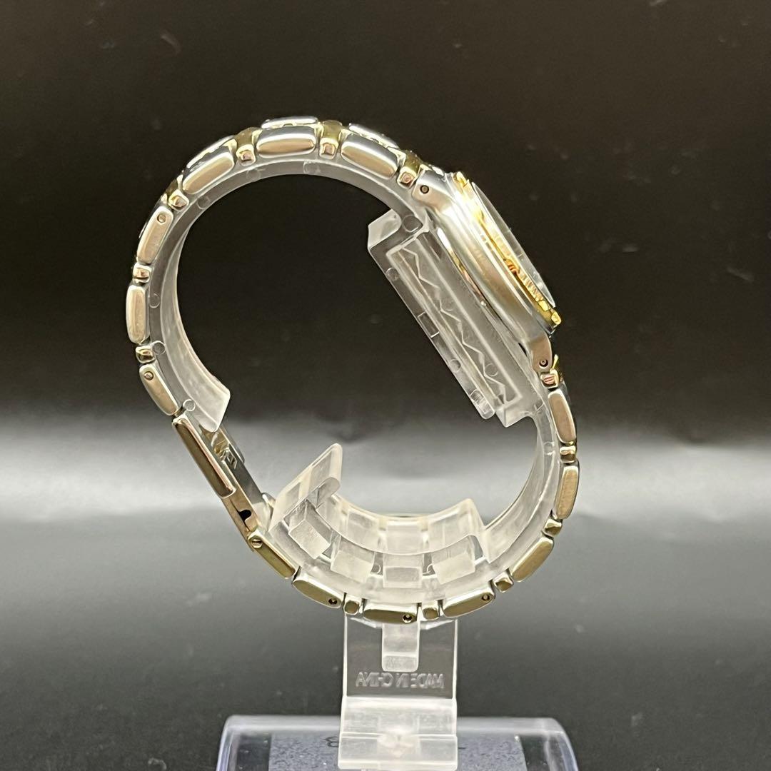 稼動　腕時計　ELGIN　エルジン　オパール文字盤　新品電池　デイト　4Pダイヤ