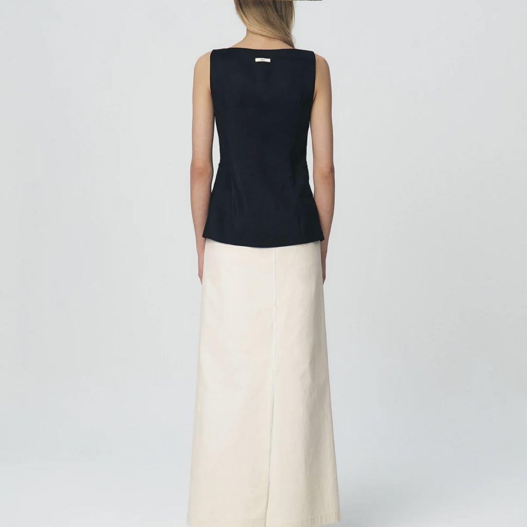 クメKUME LINEN BOAT-NECK VEST新品未使用タグ付き Linen Boat-neck Vest