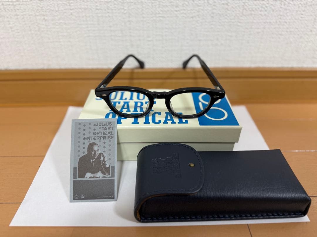 【美品】ジュリアスタートオプティカルAR46⬜︎22ブラックフレーム-クリアレンズ