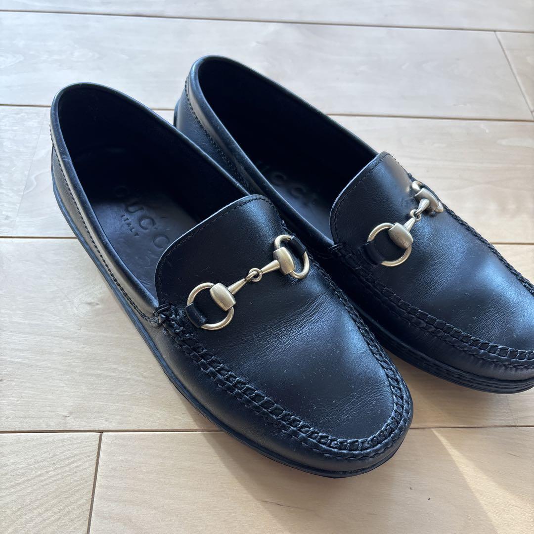 【ゆき】GUCCI　ローファー　ドライビングシューズ　23㌢　極美品 GUCCI ブラック ローファードライビングシューズ美品希少