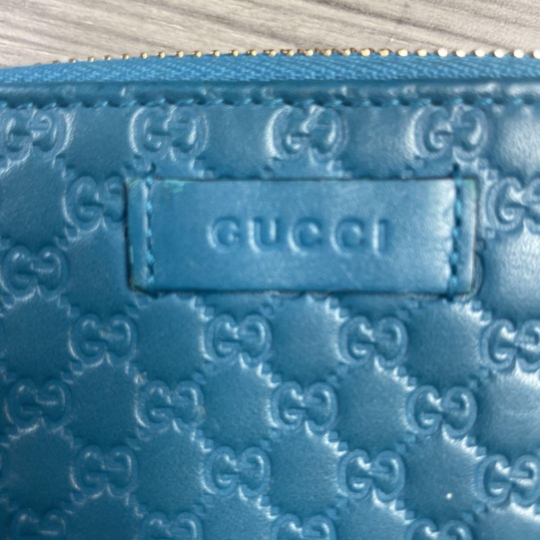 GUCCI 二つ折り財布 青 GGパターン