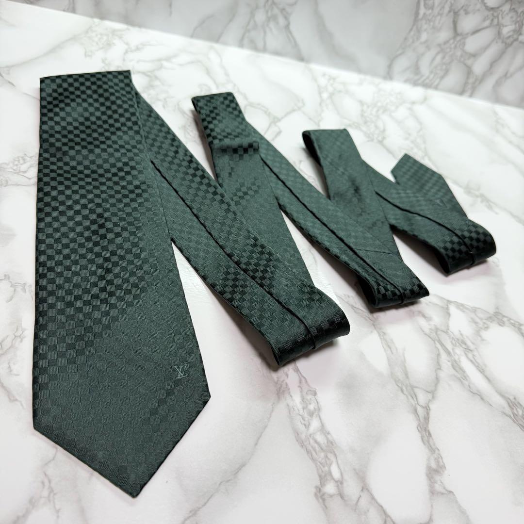 【超特価】 LOUIS レア ✨未使用級✨ VUITTON マイクロダミエ シルク ネクタイ 小物