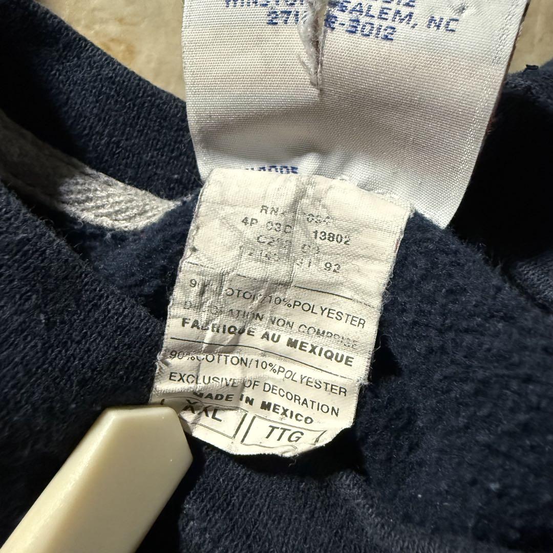 champion authenticソリッドスウェット短丈ネイビー古着 CBOY