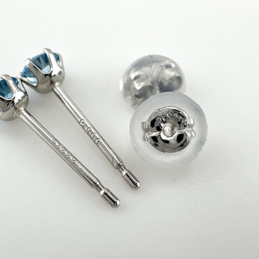 Amazon | pt900 天然 ブルートパーズ 3.5mm ピアス ペア