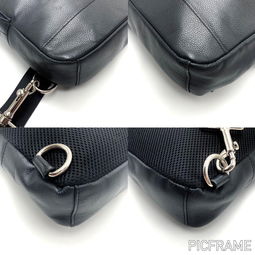 極美品✨コーチ ボディバッグ チャールズ スムース レザー スリング パック 黒_画像1