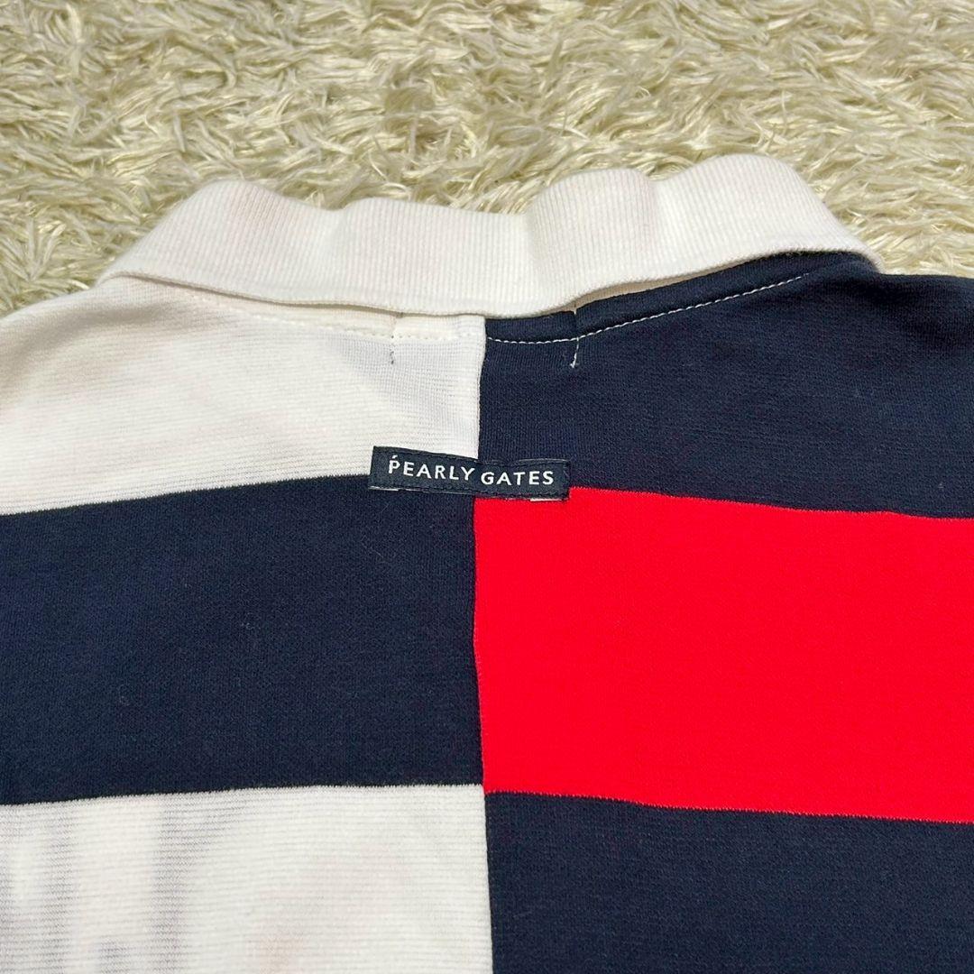 美品】PEARLY GATES マルチストライプ ポロシャツ M相当 ゴルフ
