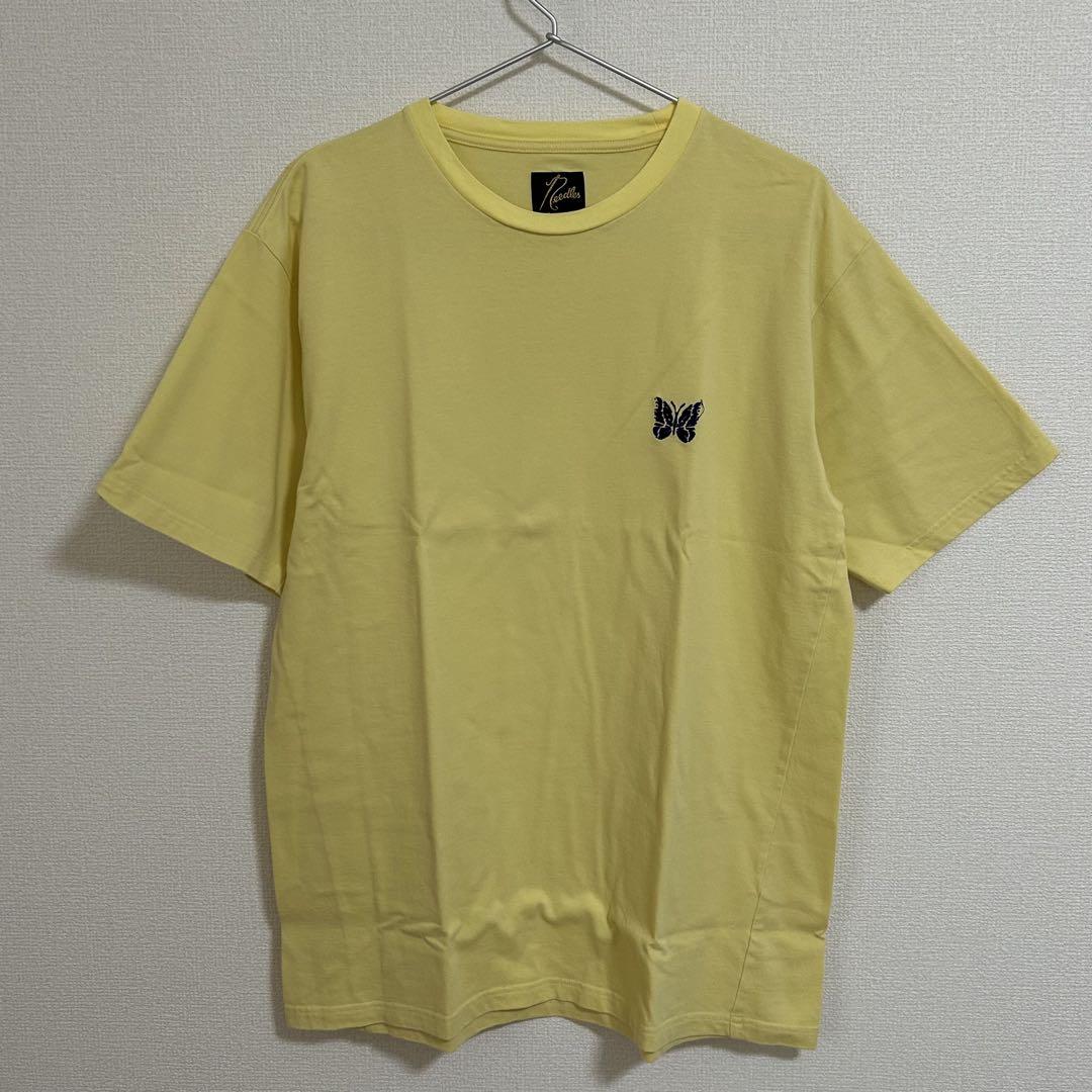 needles studious 別注 パピヨン 刺繍 Tシャツ ネイビー M