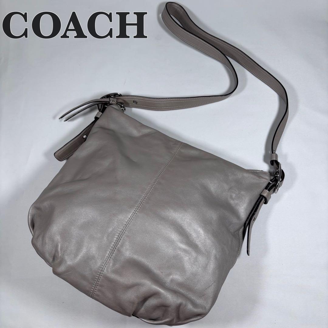 美品　コーチ　ボディバッグ　ショルダーバッグ　レザー　シボ　グレー 美品 COACH コーチ ボディバッグ トラック パック クロスボディ