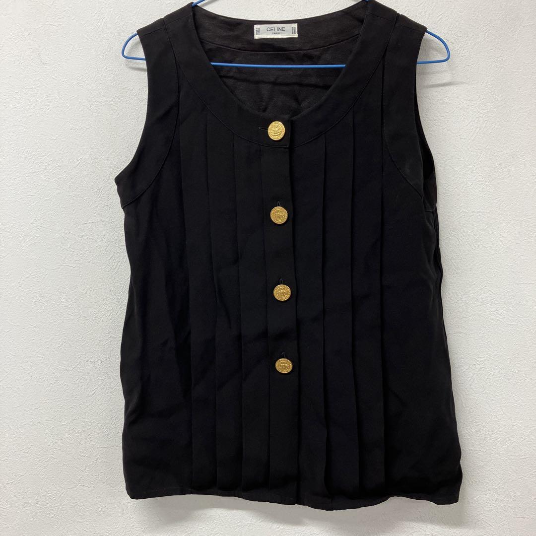 CELINE ノースリーブトップス　ヴィンテージ　ジェーシー期　黒　◇3 5,800円