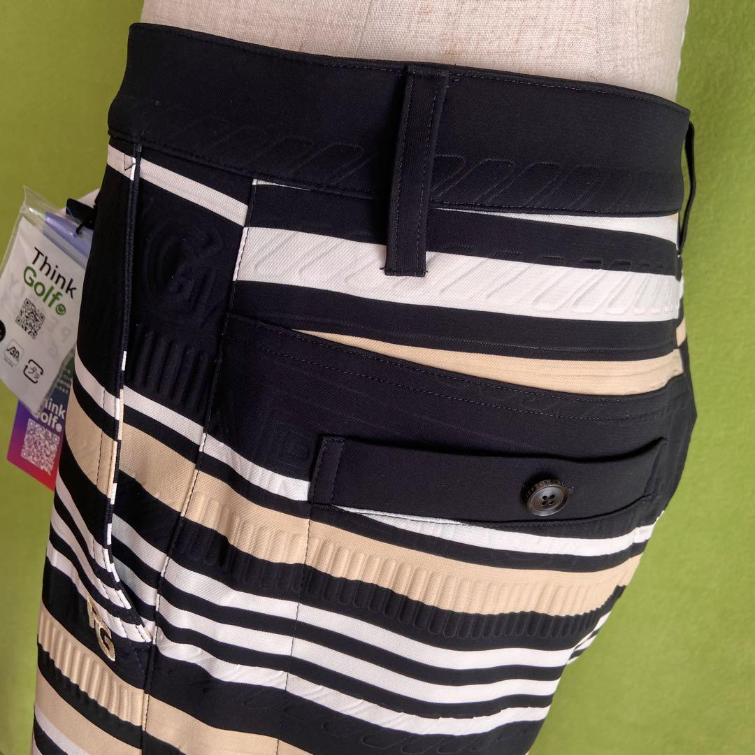 パーリーゲイツ メンズ ハーフパンツ エンボス マルチボーダー