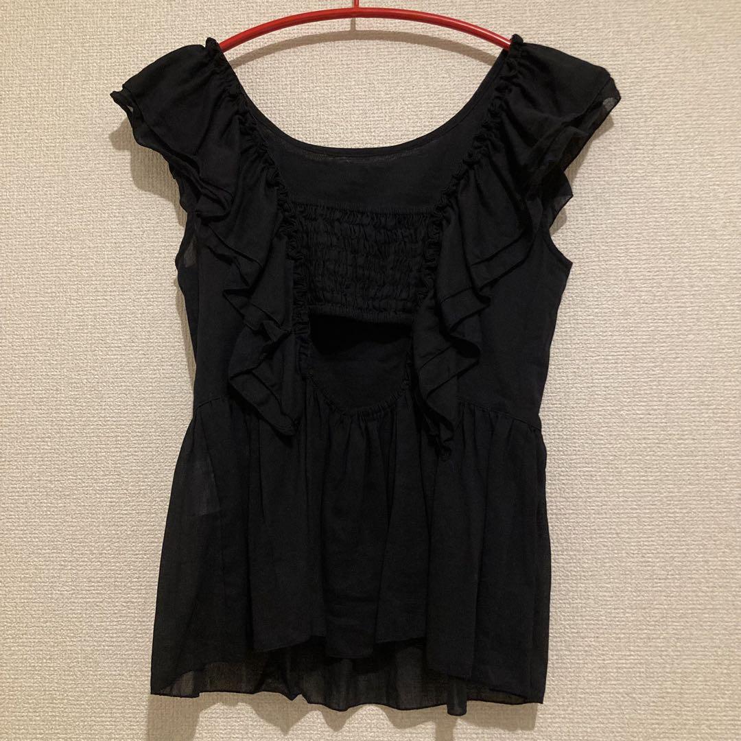 iNtimite フリルプルオーバー　佐々木希　黒　ブラック　ノースリーブ　美品
