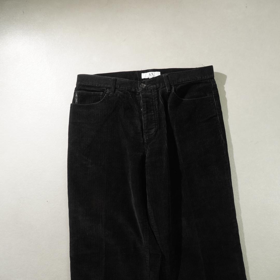 90s ARMANI EXCHANGE コーデュロイパンツ ブラック/GW329
