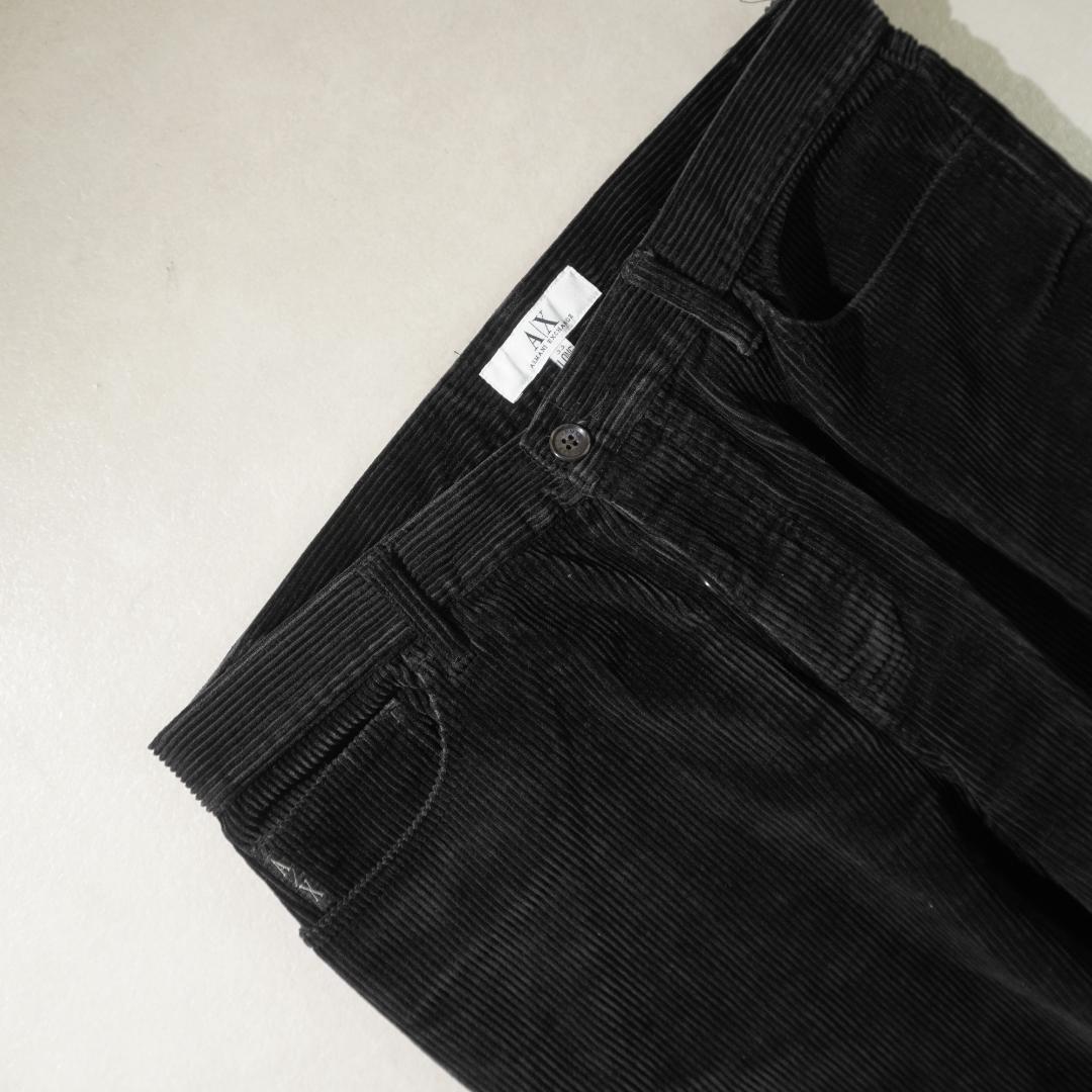 90s ARMANI EXCHANGE コーデュロイパンツ ブラック/GW329