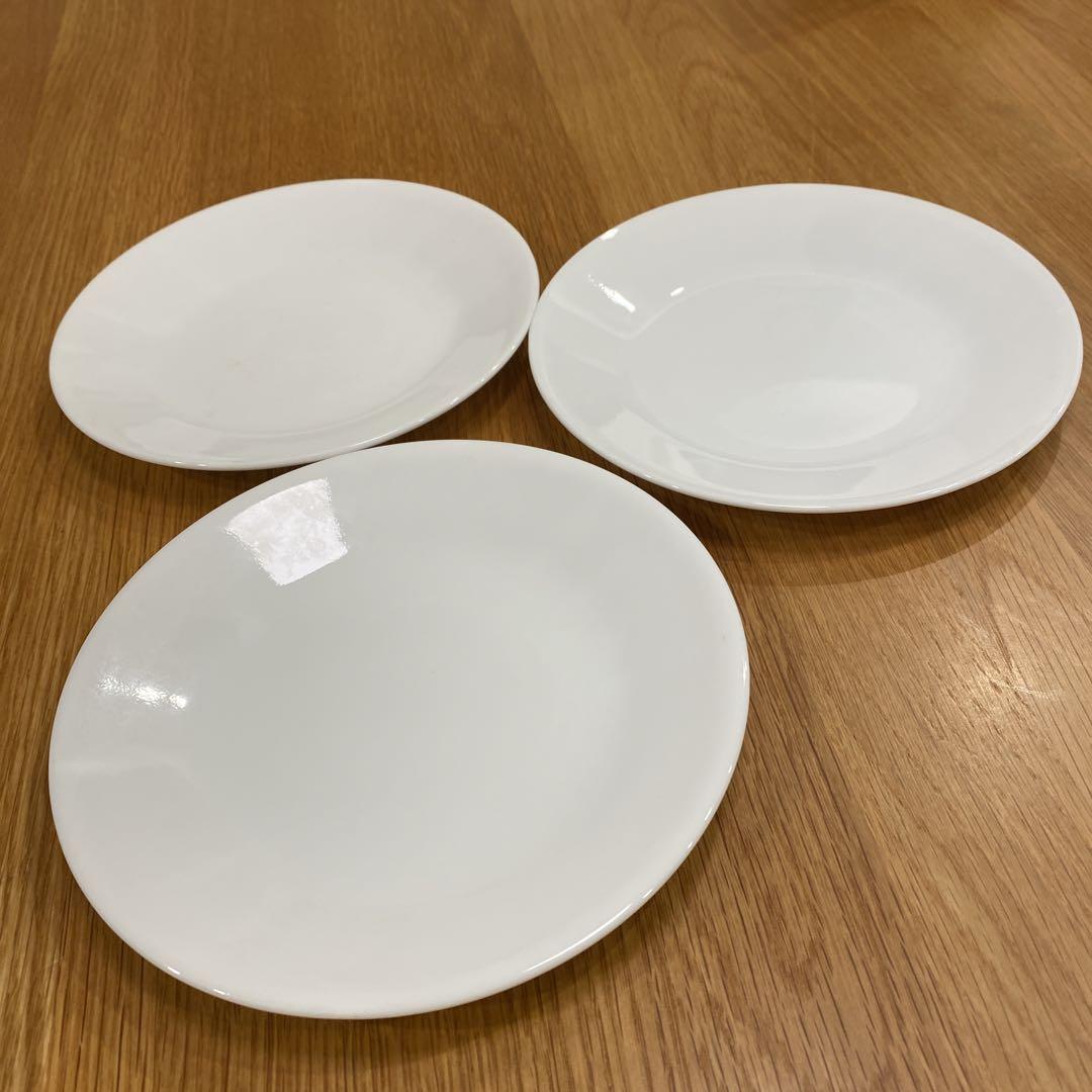 Corelle ホワイト 円形皿 3枚セット
