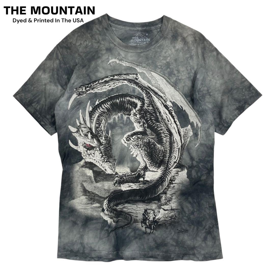 04M866◯THEMOUNTAIN タイダイ ドラゴン 半袖 Tシャツ Y2K