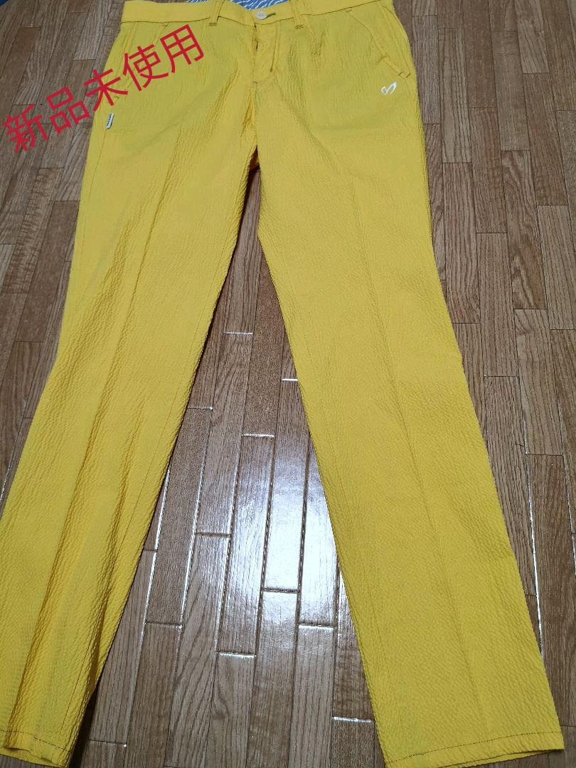 新品未使用パーリーゲイツ&マスターバニー　黄色パンツ
