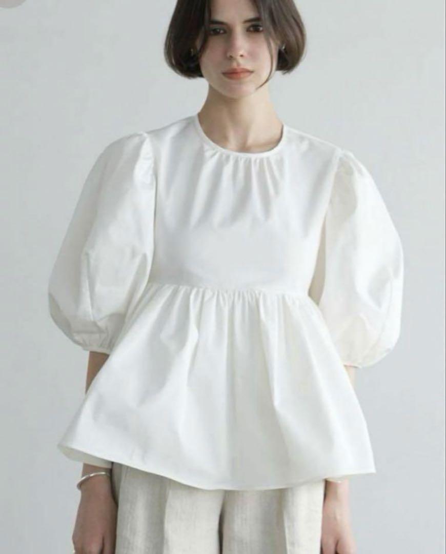 CLANE PUFF SLEEVE GATHER BLOUSE
