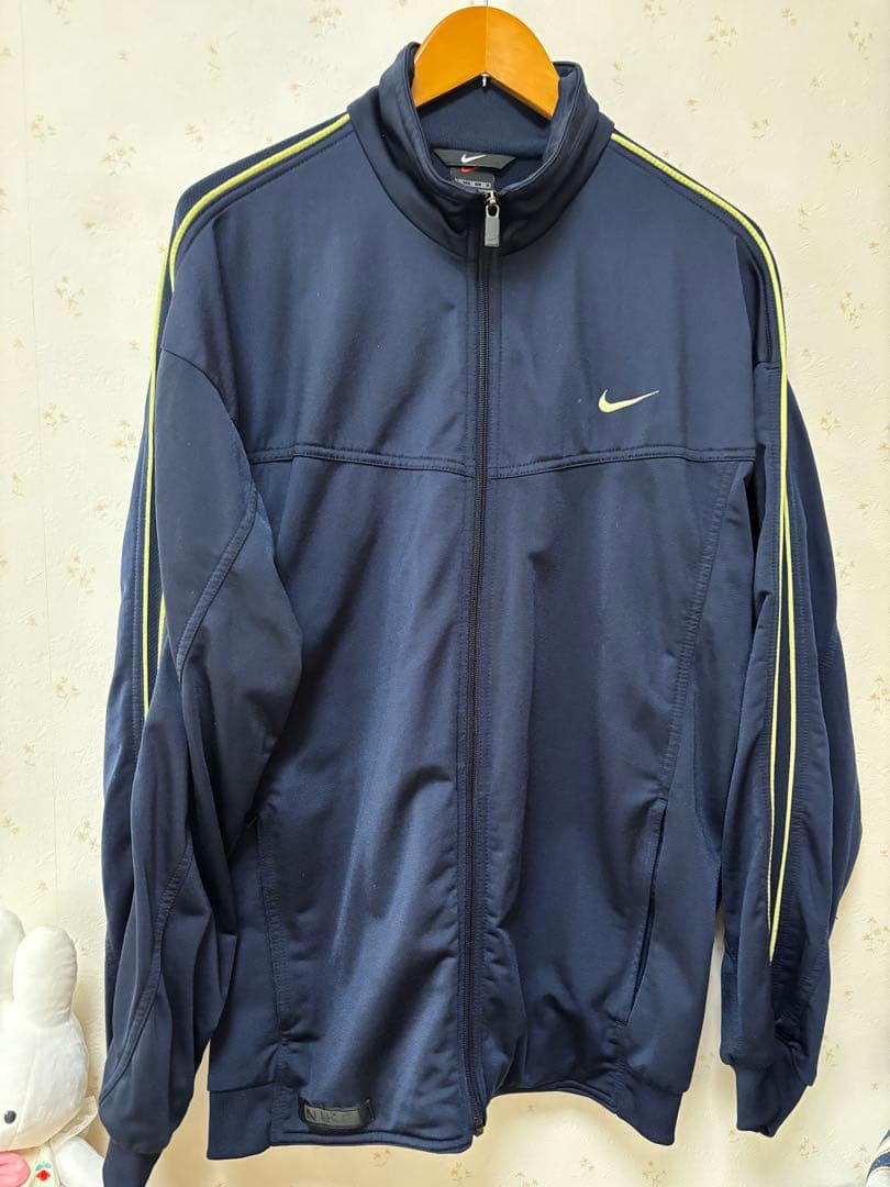 【NIKE】メンズジャケット 刺繍 ネイビー XL 古着