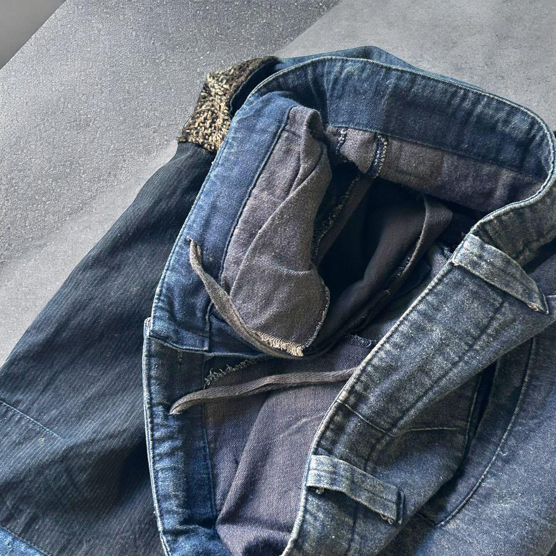 ELRODEO patchwork wide denim pants