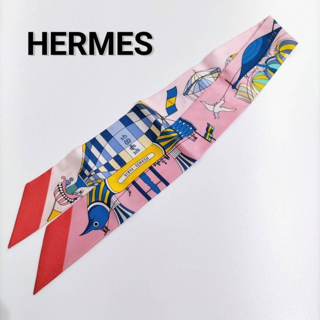 エルメス 大空の狂気 スカーフ ツイリー 2022新作 ピンク HERMES