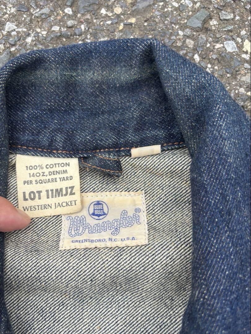 【美品】Wrangler 11MJZ 短丈 デニムジャケット ジップ　60s復刻 美品】Wrangler 11MJZ 短丈 デニムジャケット ジップ 60s復刻