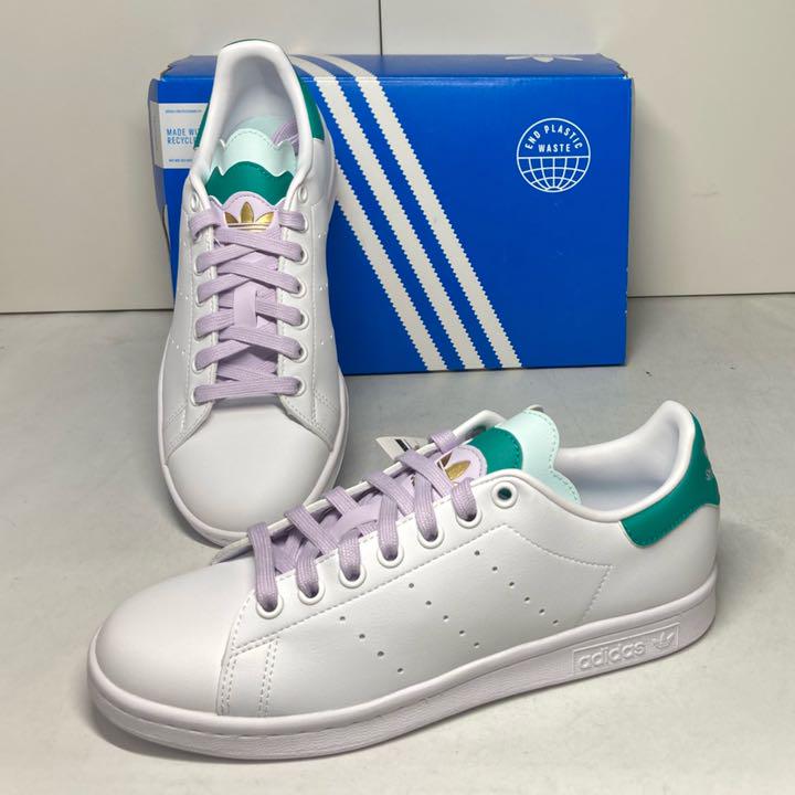 低価 新品 ホワイト パープル グリーン ThVqk-m18262282184 adidas スタンスミスW 24.0cm 通販特価