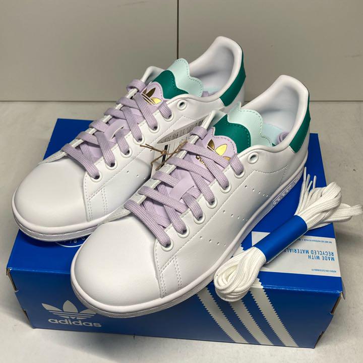 低価 新品 ホワイト パープル グリーン ThVqk-m18262282184 adidas スタンスミスW 24.0cm 通販特価