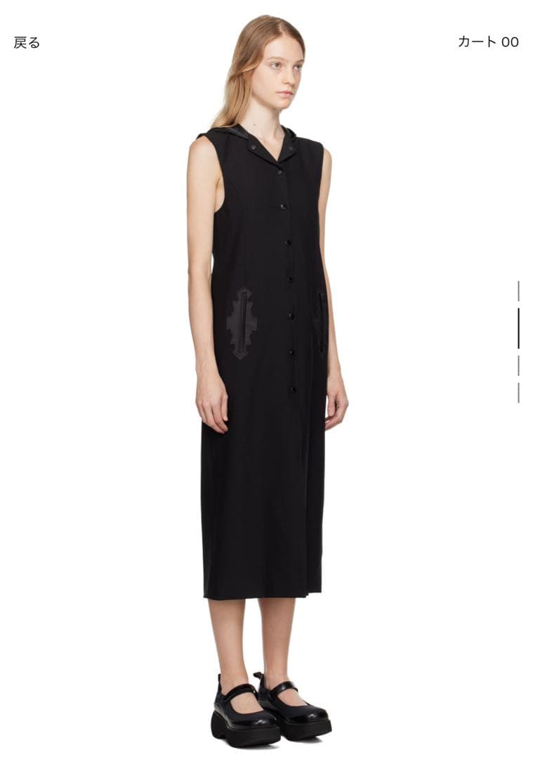 OPEN YY ブラックジッパーフードワンピース