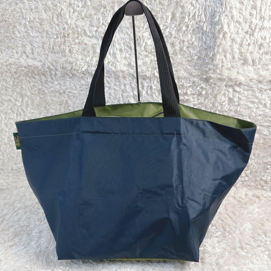 Herve ChapelierXL 舟型 大型 トートバッグ　ネイビー　グリーン