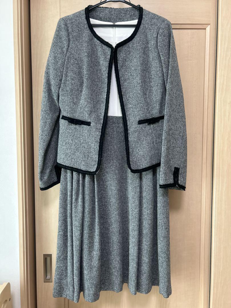 驚きの値段での商品をすべて niana】グレー ツイードジャケット&ワンピース L セットアップ スーツ・フォーマル・ドレス