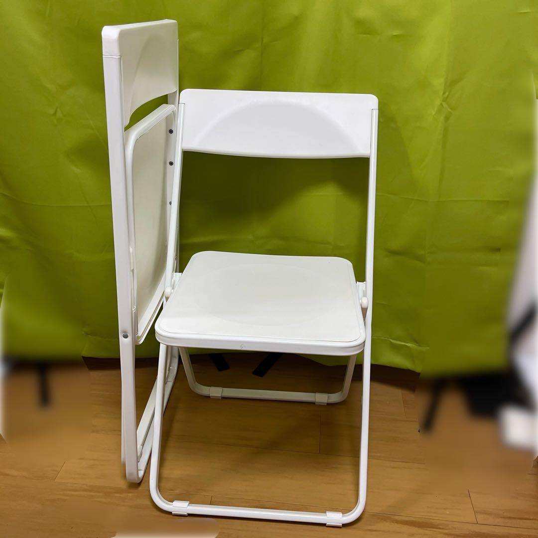 折りたたみ椅子2脚セット スタッキング可能 極薄