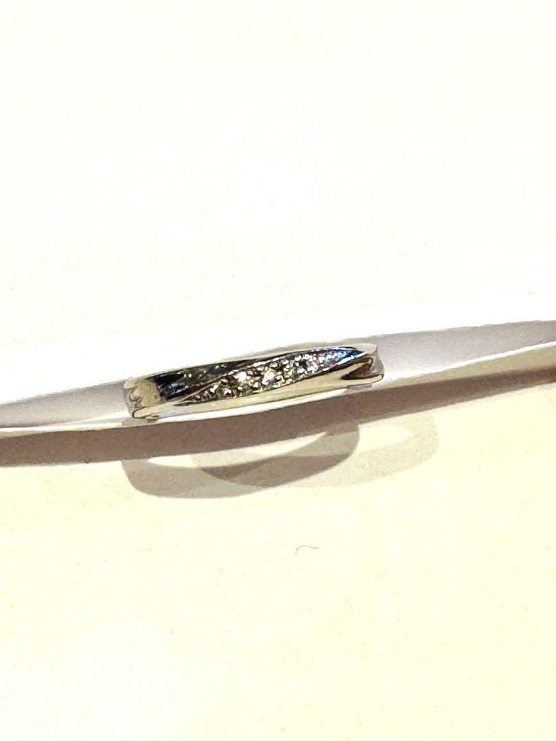 プラチナ950 ウェーブデザインリング ダイヤ付き ギンザタナカ 田中貴金属