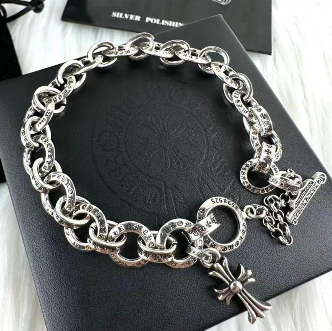 譲渡 クロムハーツ Chrome Hearts クロス十字架 ブレス シルバー