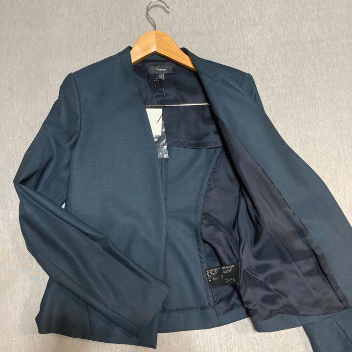 【新作からSALEアイテム等お得な商品満載】 セオリー ダークブラウン上下 セットアップ - パンツスーツ上下
