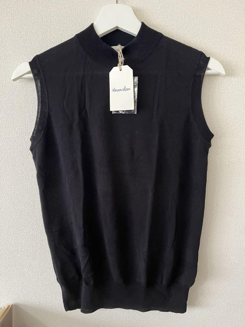 【新品未使用】steven alan ハイネック ノースリーブ ニット ブラック