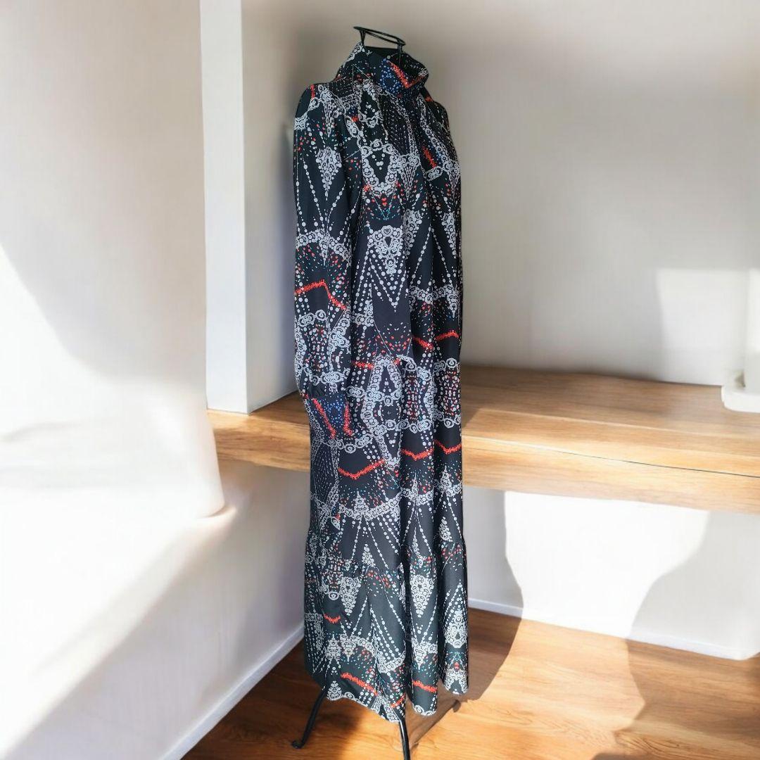 新品 Loulou Willoughby ジュエルプリント ボウタイ ワンピース