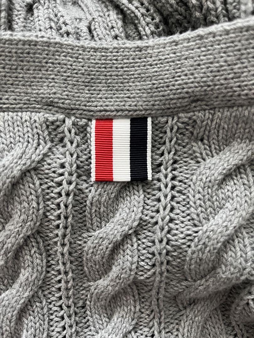 THOM BROWNE ケーブルニット　ロング丈カーディガン