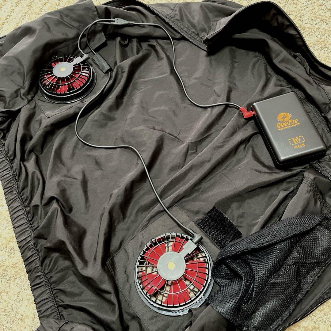 2着セット　空調ベスト　空調服　ブラック ダークネイビー　Mサイズ