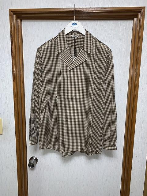 4 新品 25ss AURALEE AIRY LIGHT COTTON CHEC 25SS AURALEE AIRY LIGHT COTTON CHECK P/O SHIRT / A25SS02GC