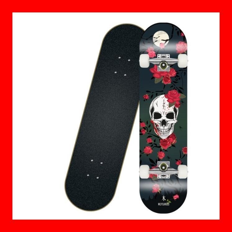 スケートボード 31インチ スケボー ABEC9ベアリング採用 ドクロ