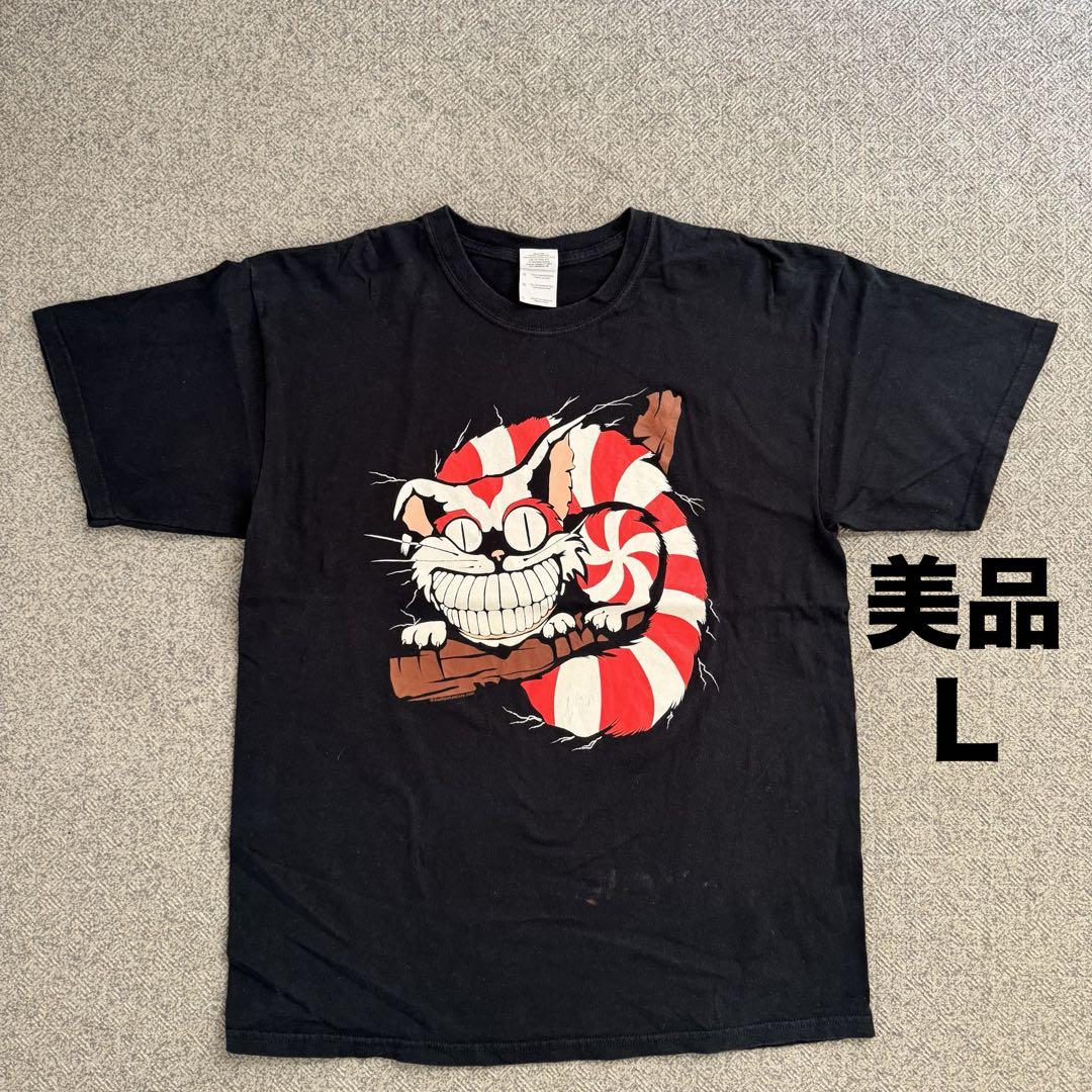 美品 不思議の国のアリス チェシャ猫 ヴィンテージTシャツ Y2K 両面プリント