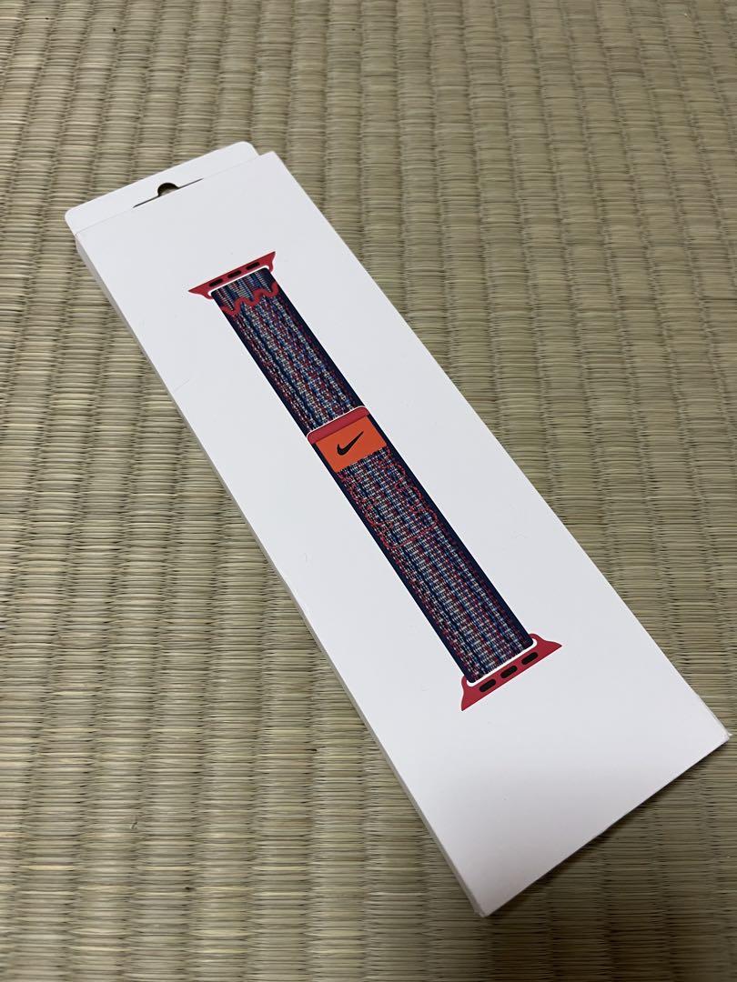 新品Nike Apple Watch SE3 ナイロンバンド ネイビー/オレンジ