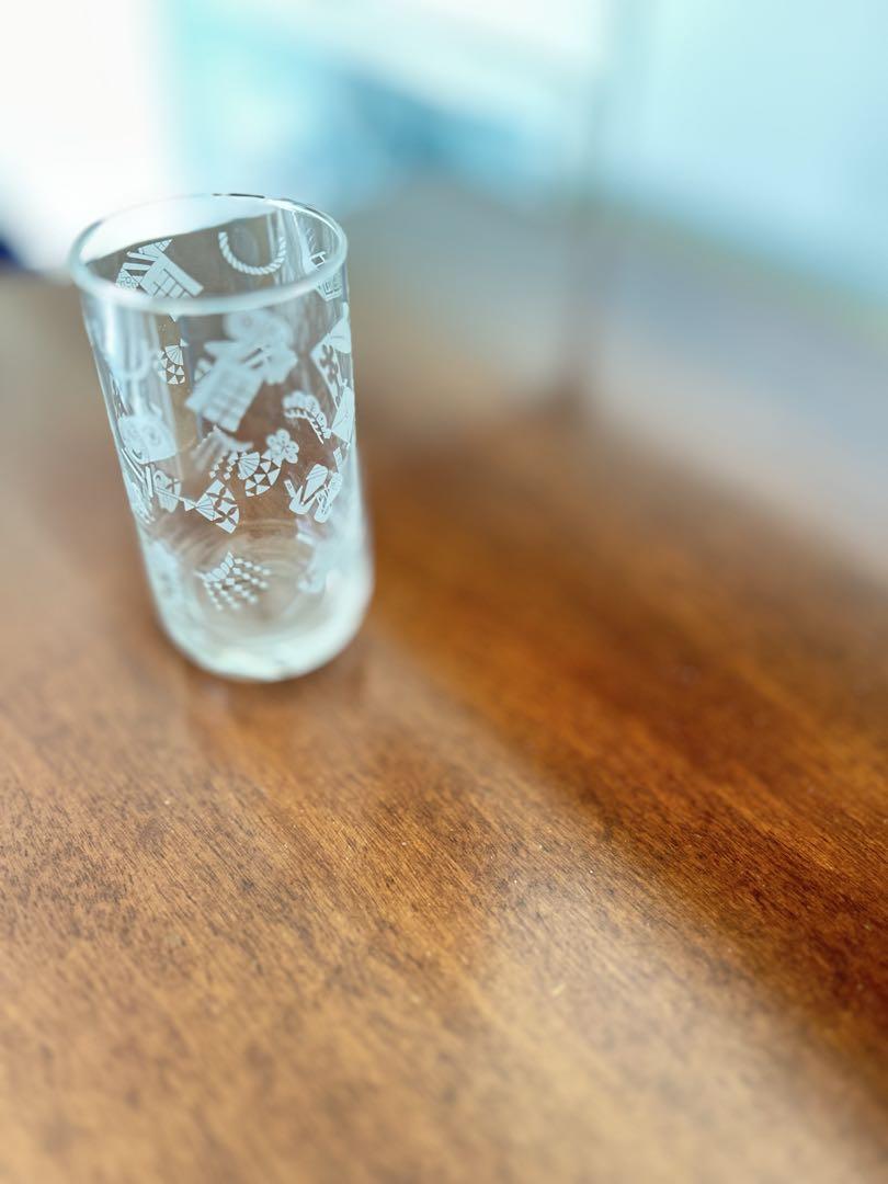 大相撲エッチング装飾の透明グラス 3個セット×2箱巡業記念品
