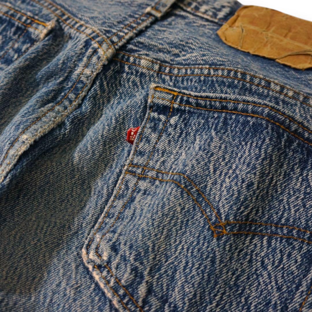 W34 Levi’s 501 ケミカルウォッシュ アメリカ製 デニムパンツ